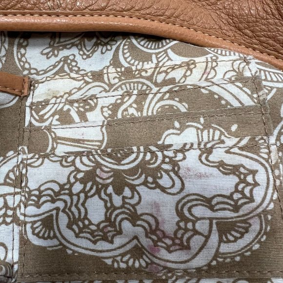 The Sak mini shoulder bag beige pebbled leather small hand bag zip closure - Picture 9 of 16